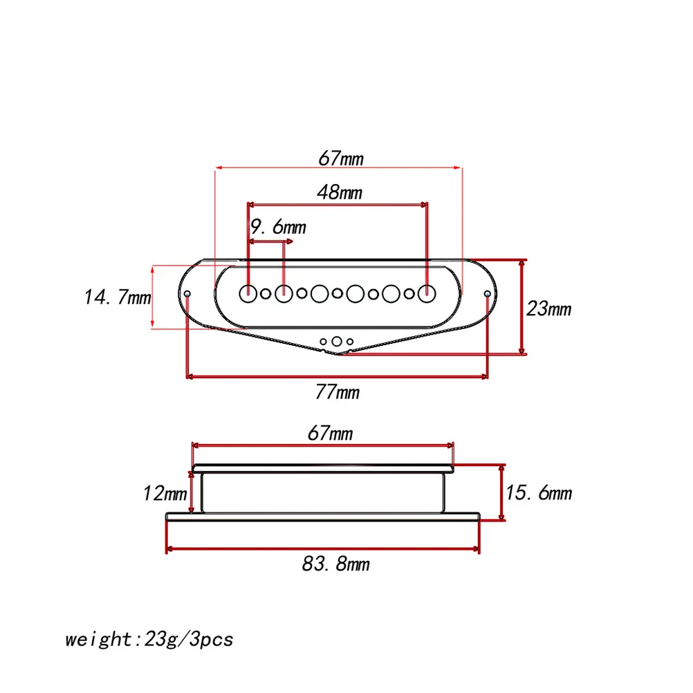 

3Pcs Pickup Bobbin Transparent Humbucker Guitar Screw Side 48mm Durable High Quality for Custom Pickup Makers Humbucker Bobbin