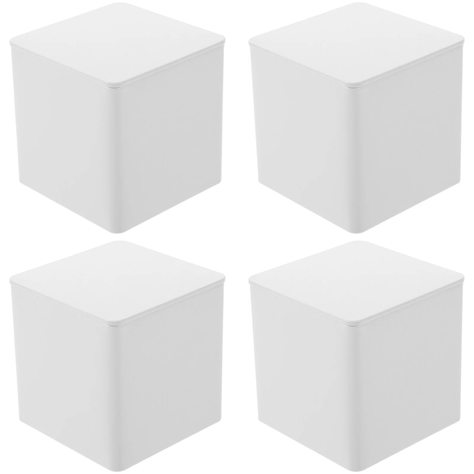 

4Pcs Small Airtight Tinplate Storage Boxes Suitable for Tea Coffee Candy Travel Containers Reusable Tinplate Canisters