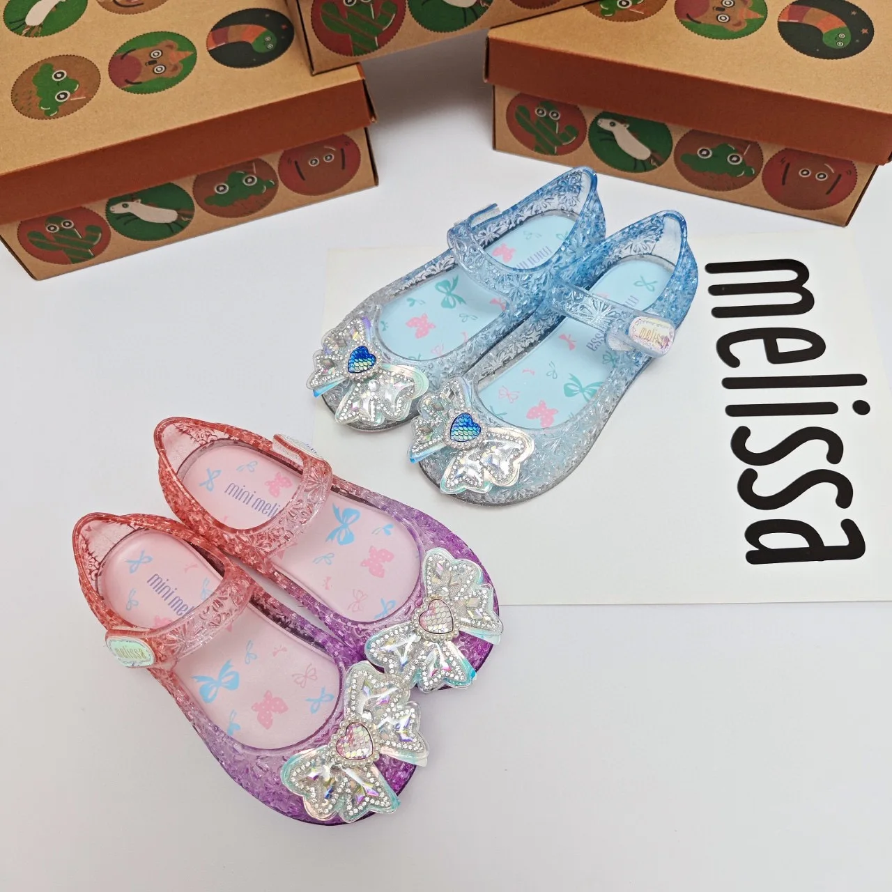 

Mini Melissa Children Sandals Cute Cartoon Jelly Girl Casual Shoes Anti-Slippery Breathable Kid Princess Outdoor Wading Slippers