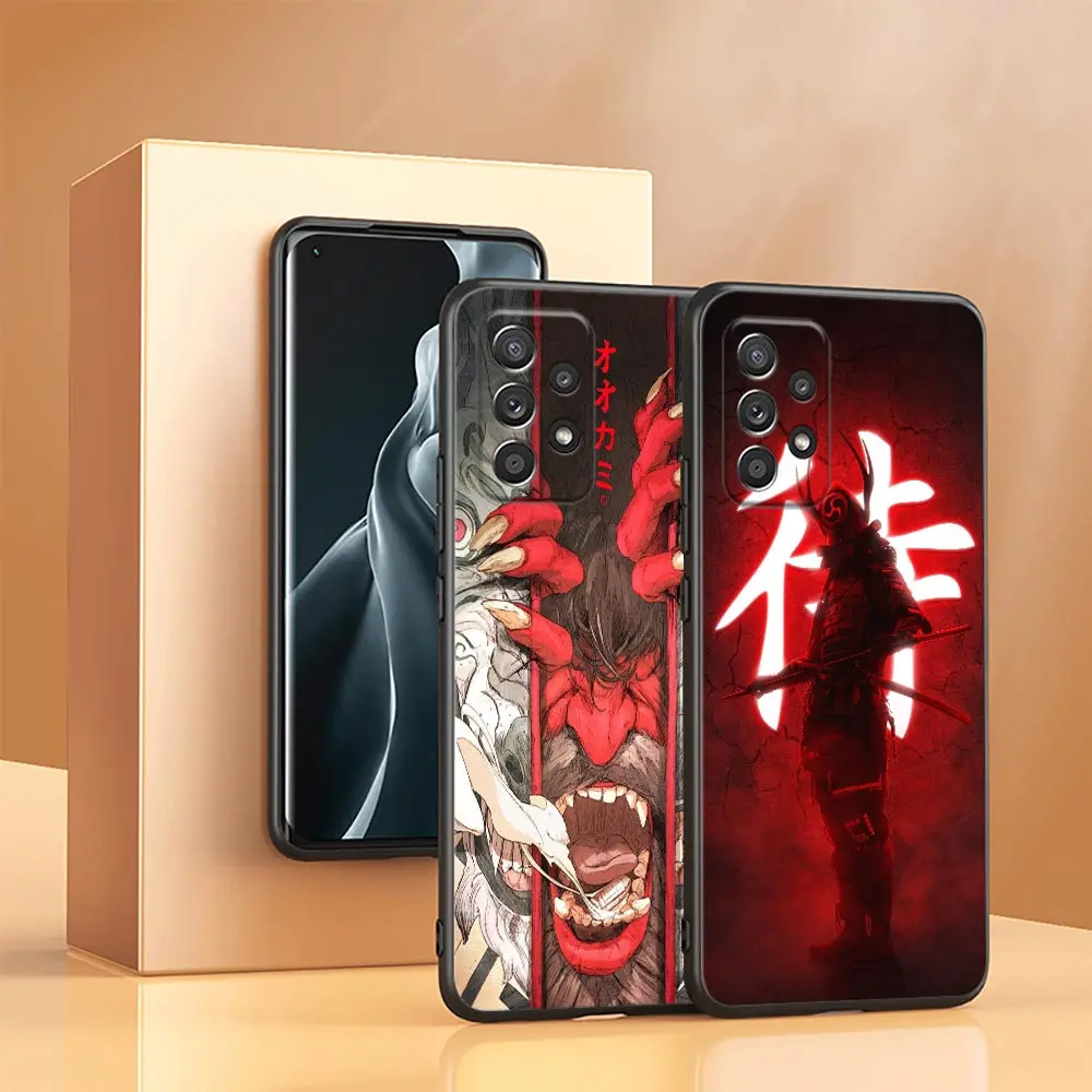 Red Sun Japanese Samurai Demon Art Case For Samsung Galaxy A23 5G Cases A13 4G A24 A23 A12 A14 A21s A22 A01 A03 A04 S Soft Cover