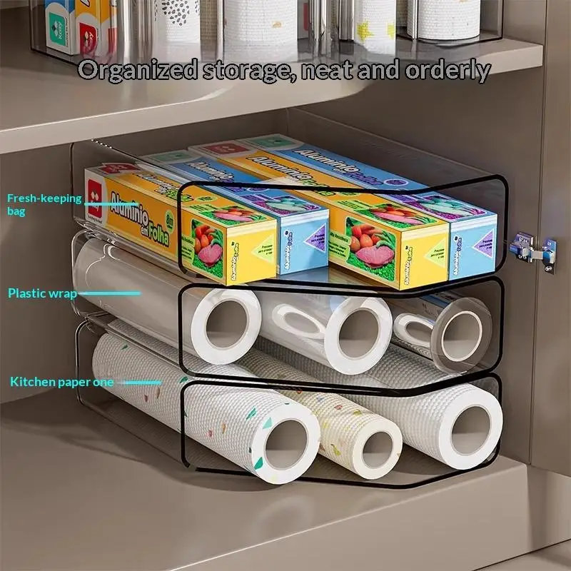 Storage Box Garbage Bag Storage Container For Plastic Wrap Gloves Dispenser Kitchen Cabinet Door Organizer Box