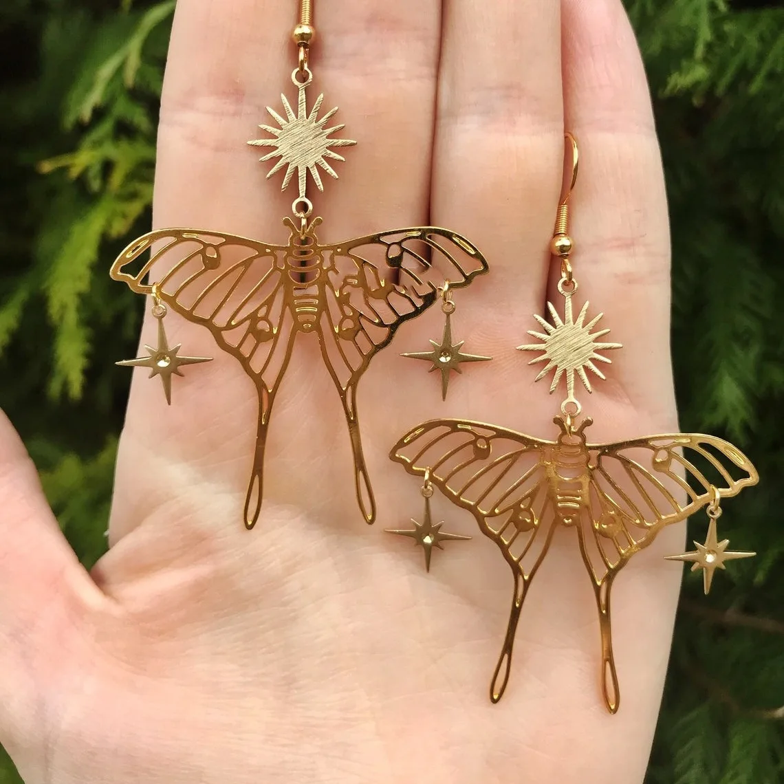 Boho Moth Charm Ear… - image
