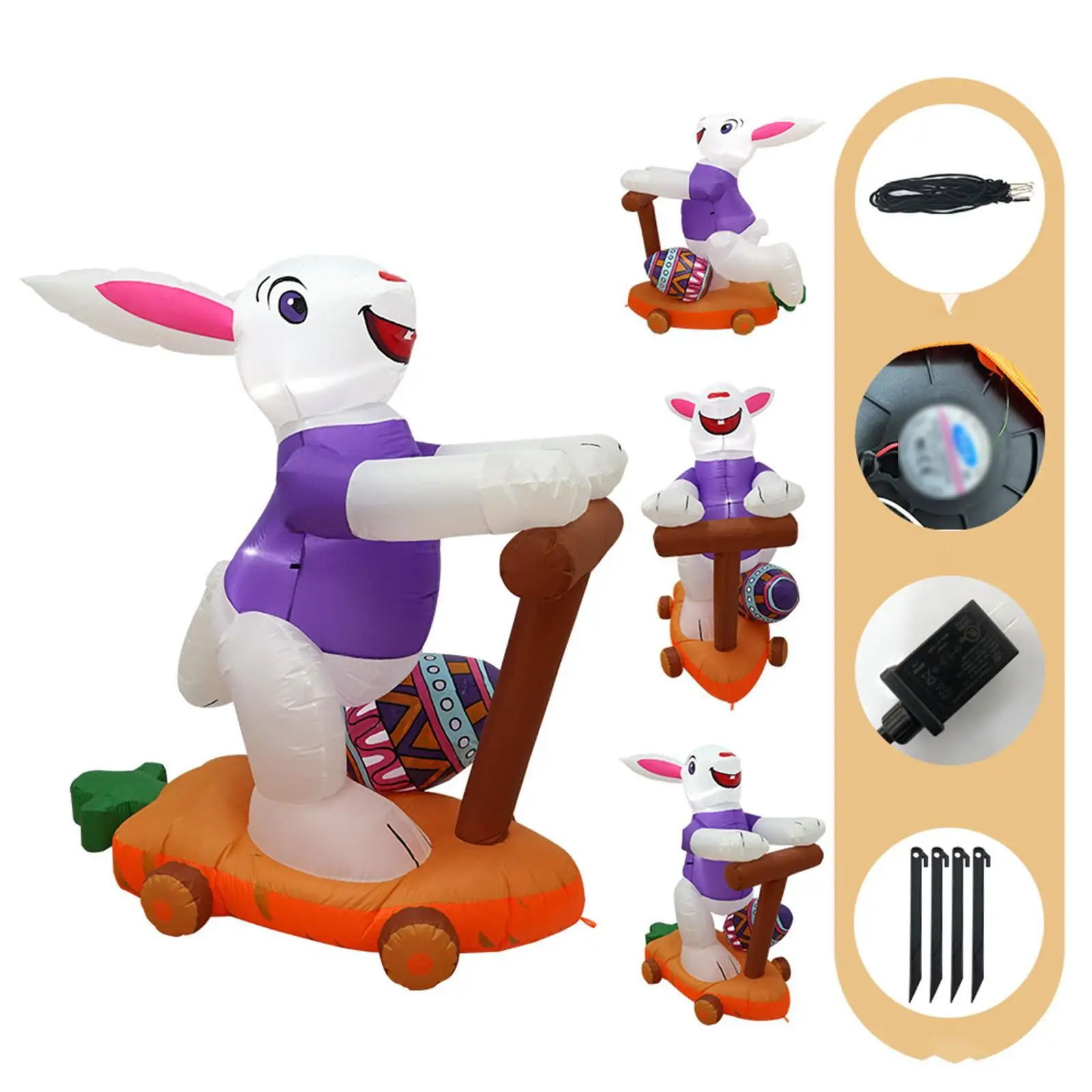 

Easter Bunny Inflatable Outdoor Decoration 5 ft Waterproof Lighted Easter Yard Decoration for Lawn Outside Garden Malls Backyard