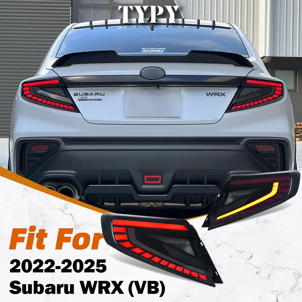 Pair LED Tail Lights Assembly For 2022-2025 Subaru WRX VB, Rear Lamp w/Animation