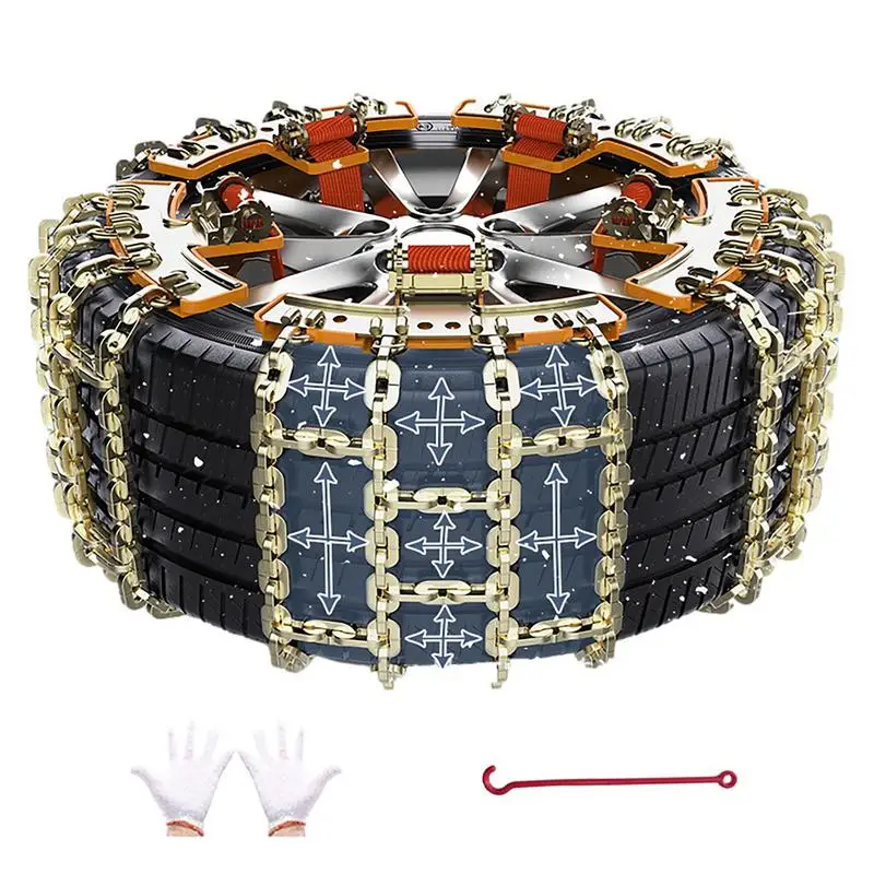 

Car Snow Chains 6pcs Set Tire Chains For Snow And Ice Steel Tire Traction Chain With Strong Grip Force For Snow Ice Mud Sand