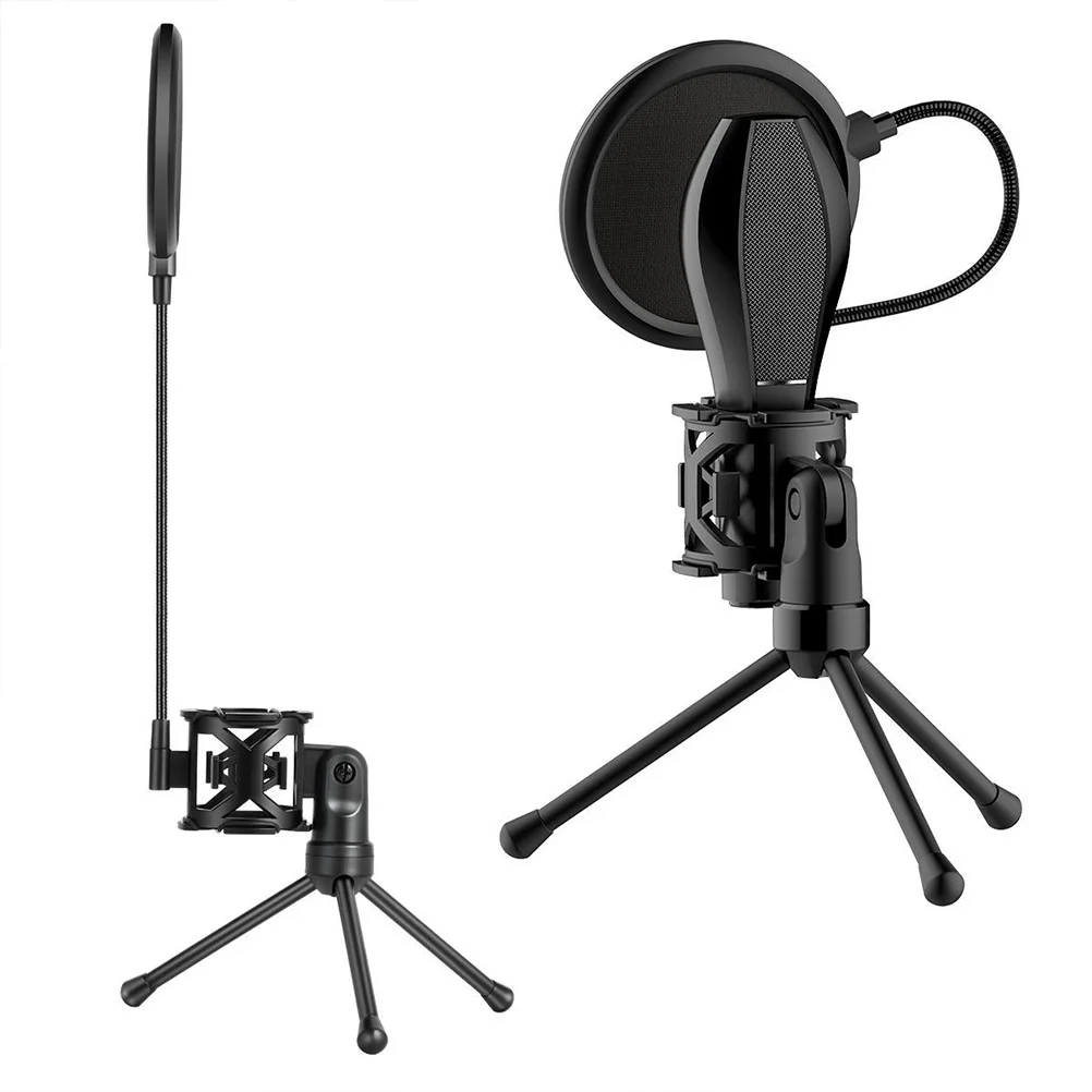 

1Set Microphone Stand Collapsible Tripod Holder for Singing Live Streaming Broadcasting Voice Recording Durable Longlasting