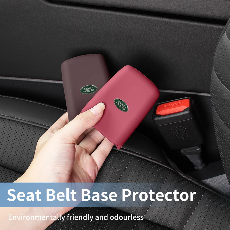 2Pcs Car Seat Belt Base Cover Silicone Anti-Scratch Mat Accessories For Land Rover Freelander 2 L2 LF Discovery 3 4 L319 L462
