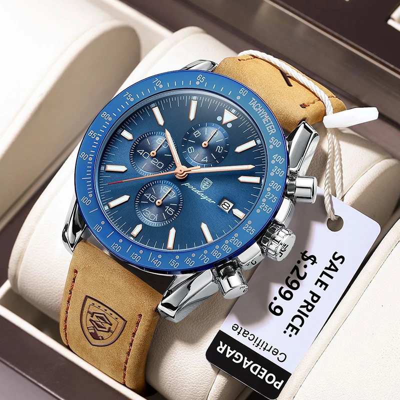 

POEDAGAR Fashion Date Quartz Men Watches Top Brand Luxury Male Clock Chronograph Sport Mens Wristwatch Hodinky Relogio Masculino