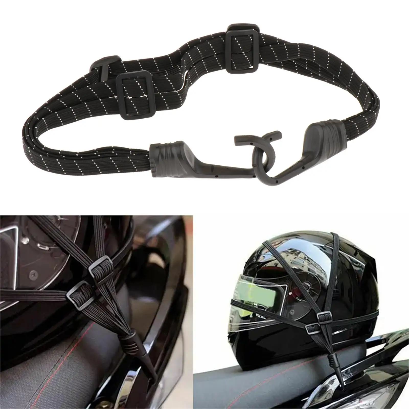 

Helmet Rope Universal Elastic Strap Electromobile Durable Motorcycle Luggage Strap Bungee Cord with Hooks Retractable