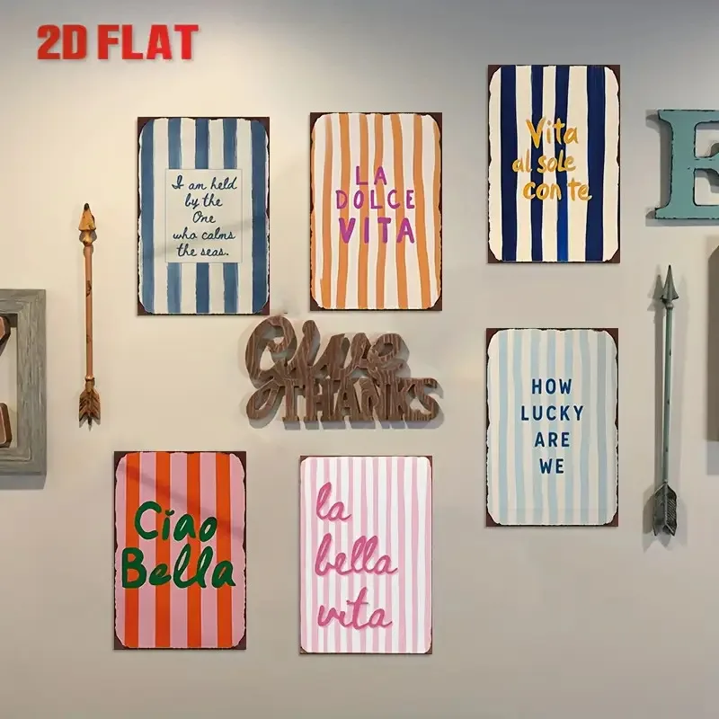 Italian-Themed Vintage Metal Tin Sign - 8