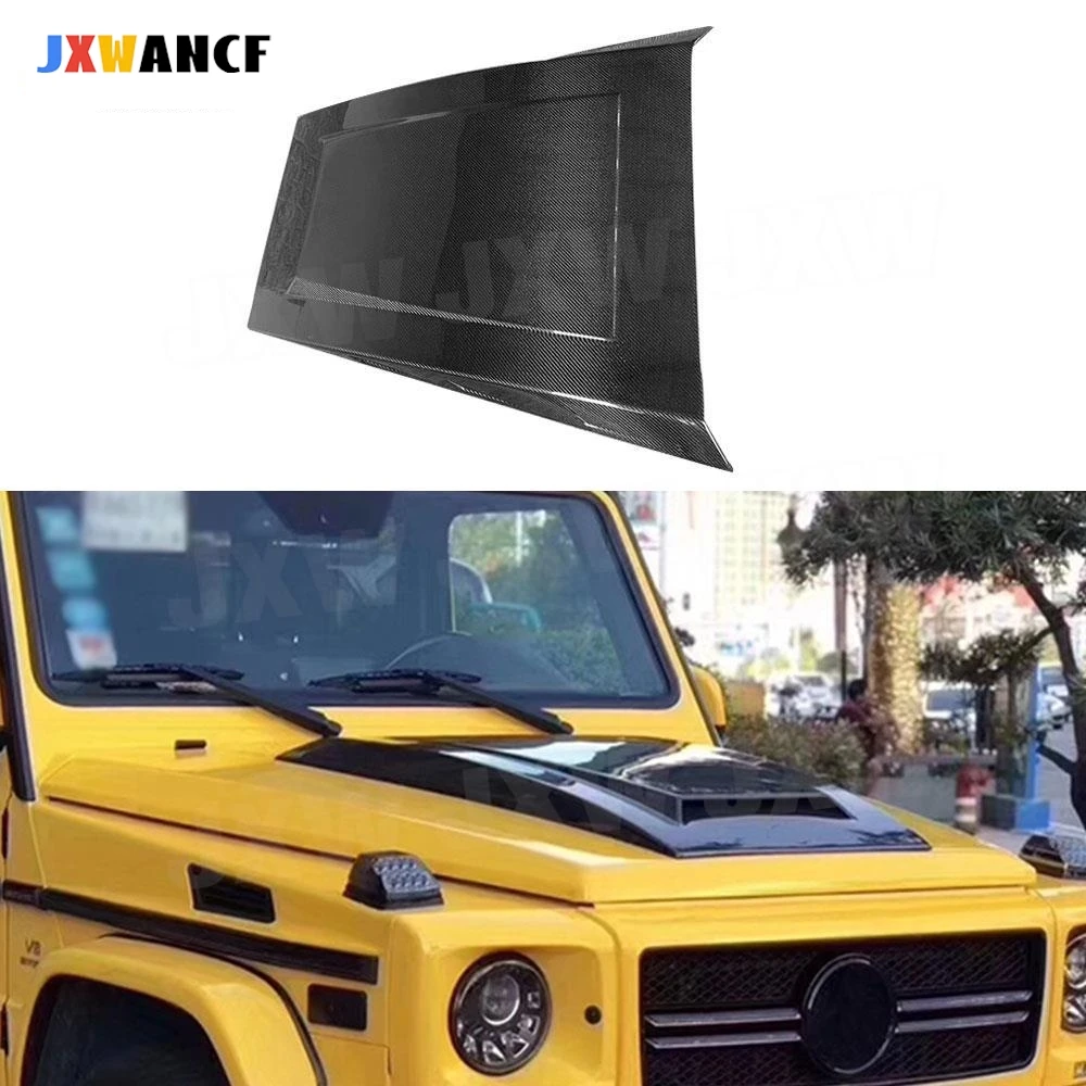 

JXWANCF передняя накладка на капот двигателя из углеродного волокна для Benz G Class W463 G500 G550 G55 G65 Wagon 2014-2017