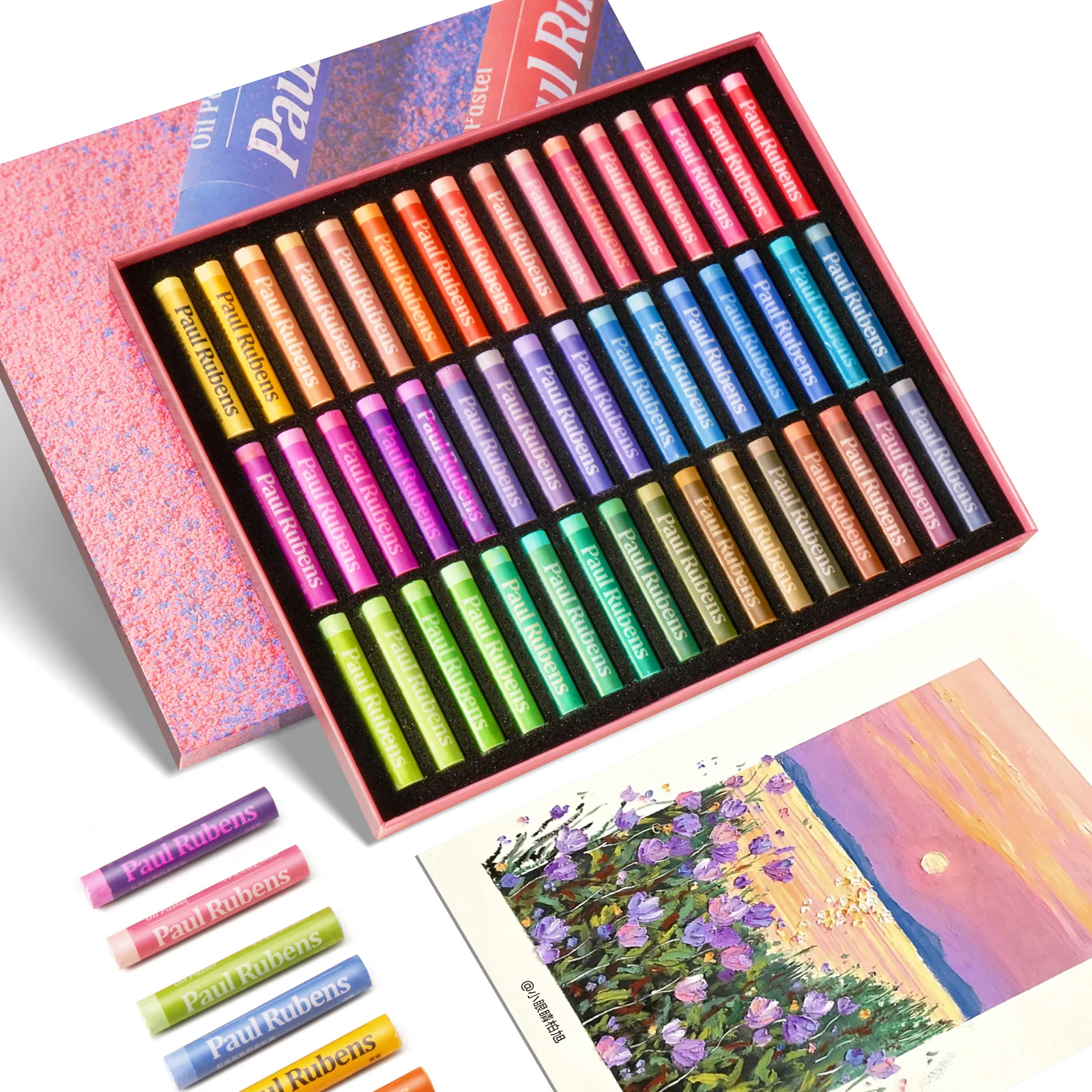 Paul Rubens 48 Macaron Colors Oil Pastels, Soft and Vibrant Oil Crayons Suitable for Artists, Beginners, Students, Kids