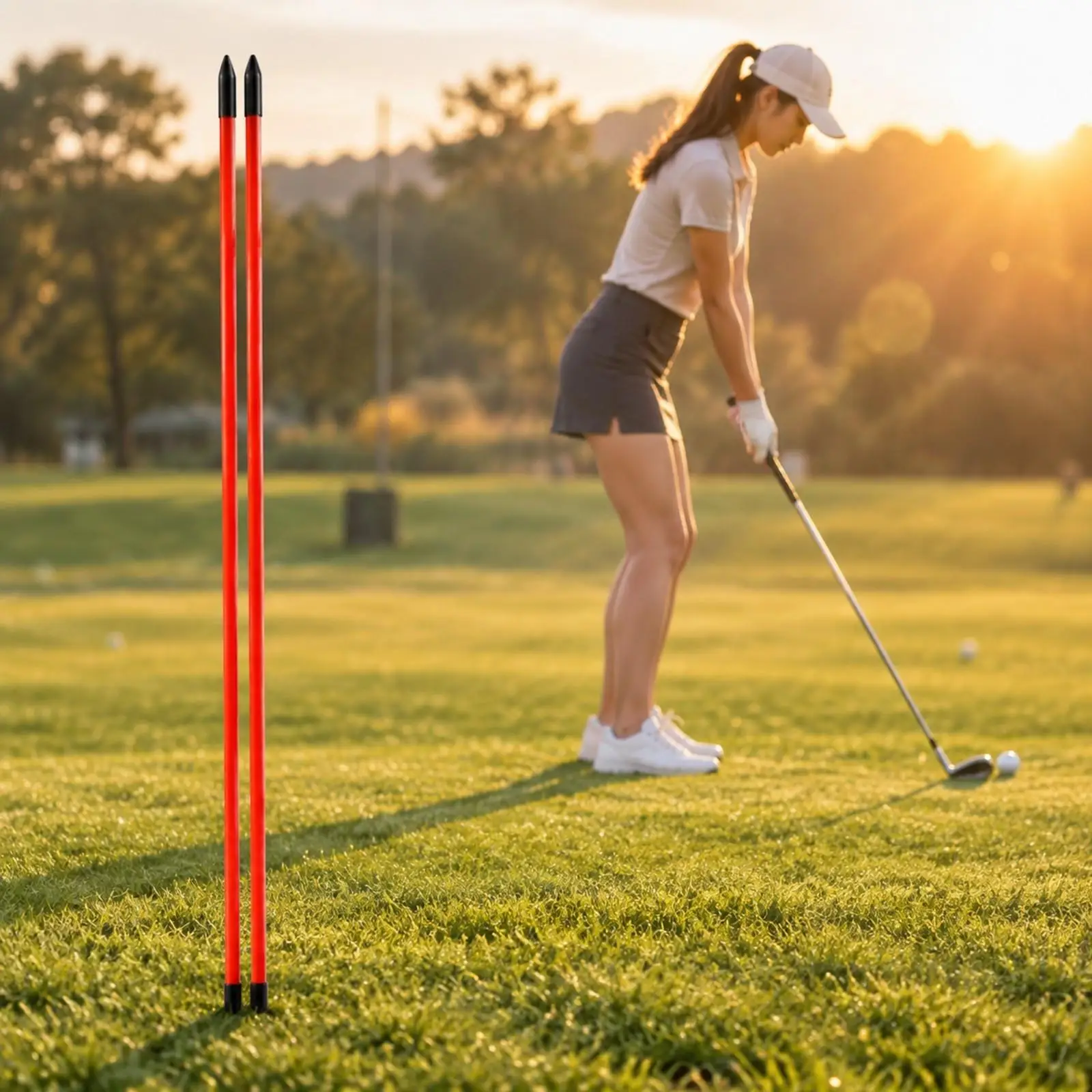 Fiberglass Golf Swing Trainer Stick for Putting Alignment Posture Correction Practice Aid