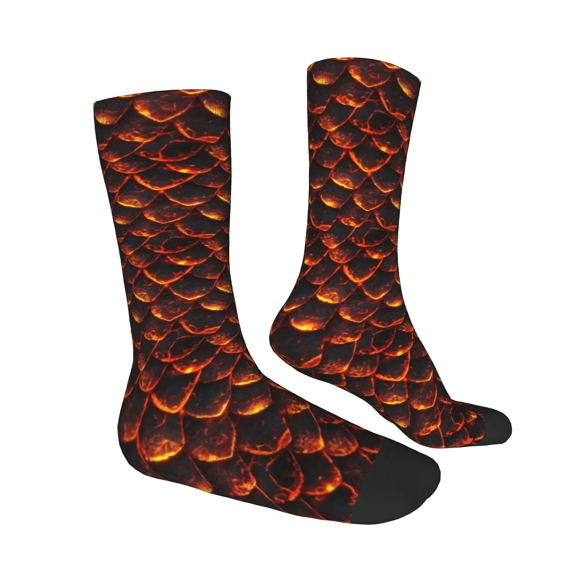 Kawaii Stockings The Skin Scales Of The Fire Dragon  Socks Men Women Warm Soft  Running Crew Socks