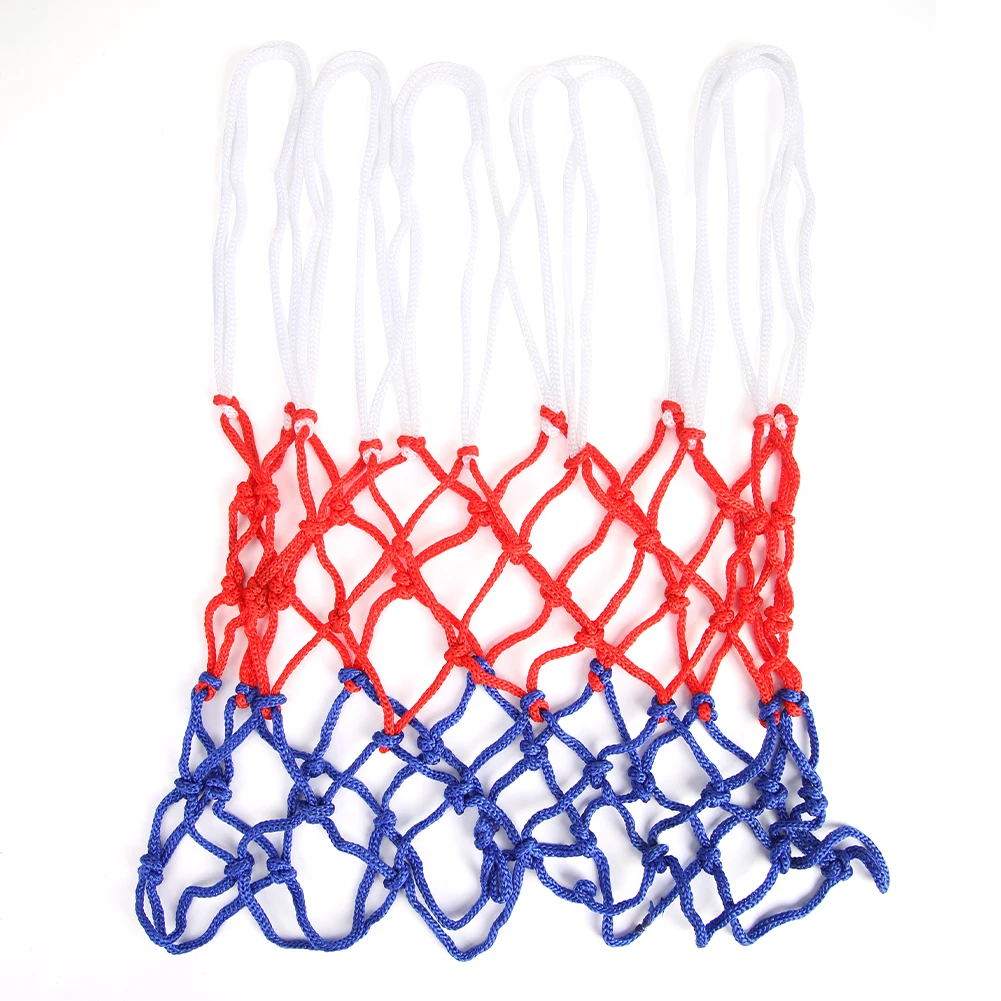 Cesta de basquete para esportes ao ar livre, rede de aro de basquete padrão, malha para todos os climas, tricolor, entretenimento esportivo