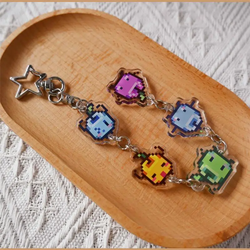 Anime Game Merchandise Acrylic Decorative Long Pendant Keychain Creative Anime Acrylic Long Keychain for Stardew Valley view 4