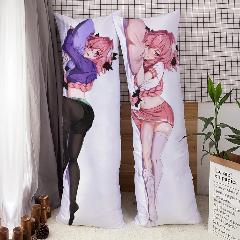 Anime Dakimakura Game Astolfo Hugging Body Pillow Case Peach Skin 2way Tricot Long Throw Cushion Pillow Cover Home Bedding