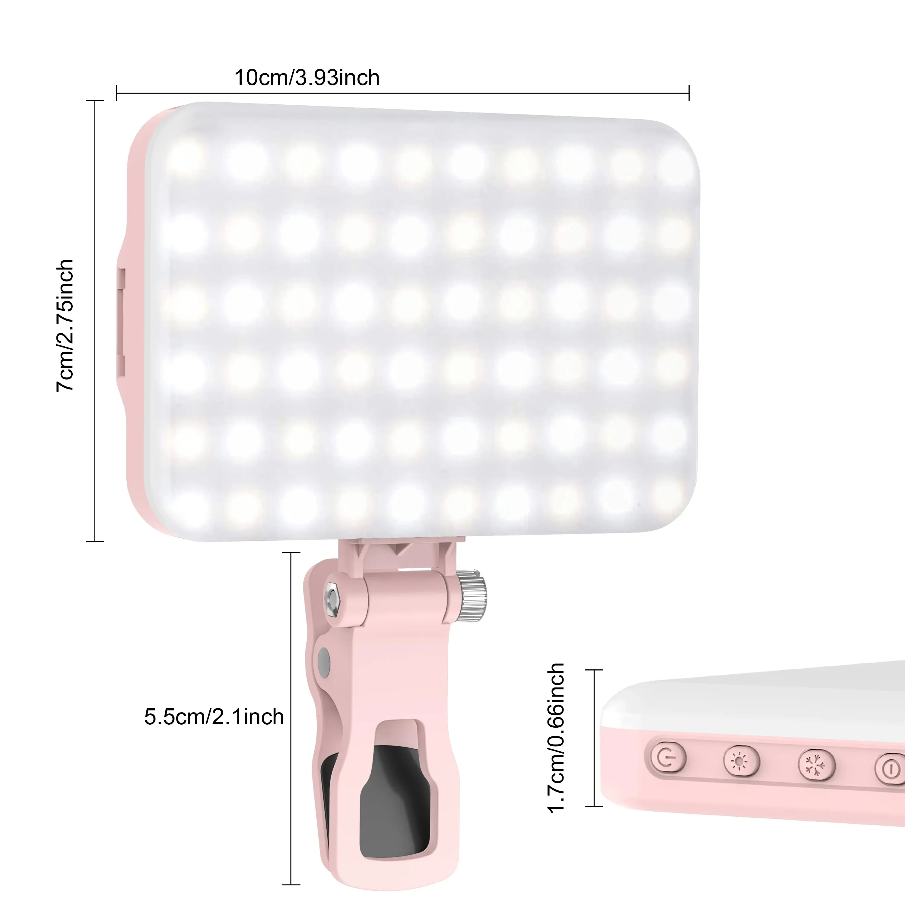 Dimmable LED Photo Fill Light, Suporte Ajustável, Telefone, iPhone, Fotografia, Vídeo, Gravação, Streaming, Filmin