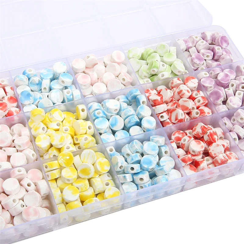 

10/20pcs/Lot Ceramic Beads 4x8mm Round Shell Charm Beads Fashion DIY Jewelry Craft Making Accessories crafts