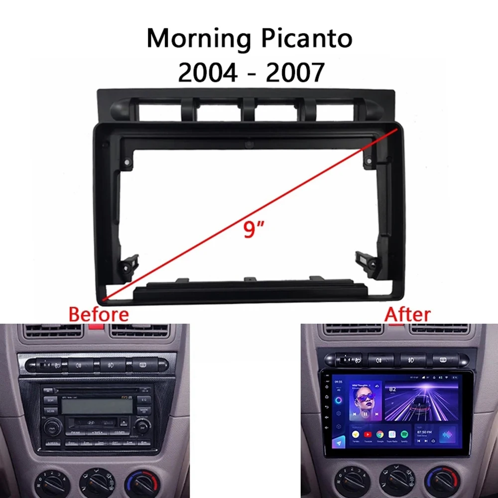 Car Radio Fascia for KIA Morning Picanto 2004-2007 DVD Stereo Frame Plate Adapter Mounting Dash Installation Bezel