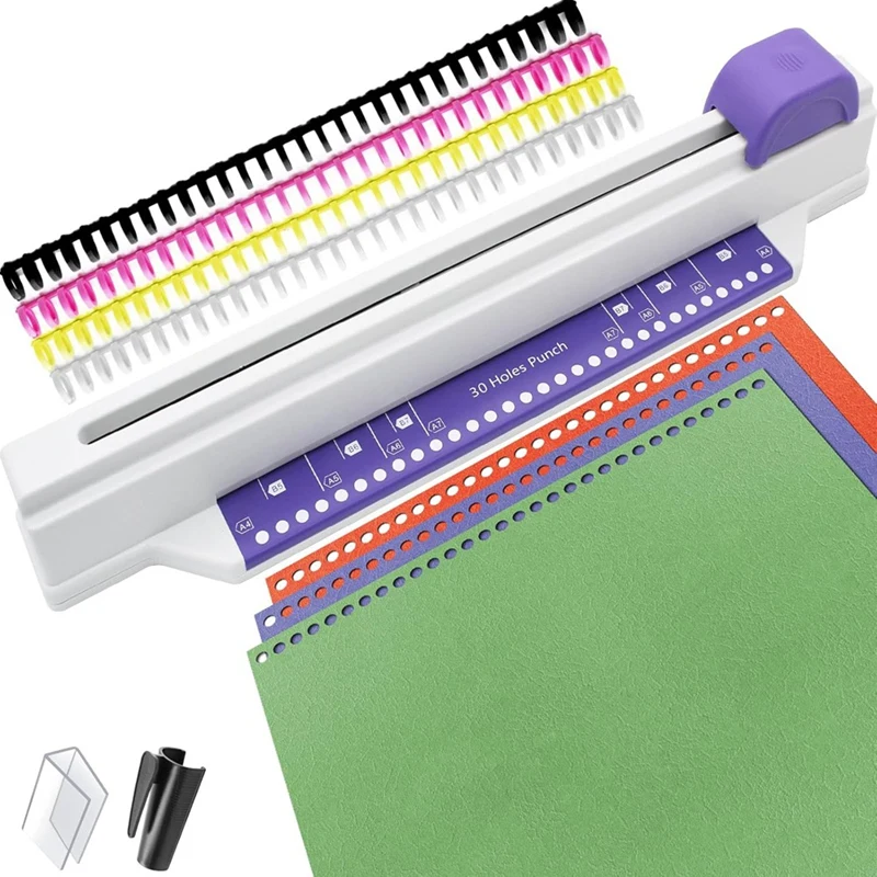 Top-Hand Push Binder, 30 Hole Binder Machine, Coil Binder, Home Desktop Binder Puncher For A4 A5 A6 A7 B5-B7 Scrapbook