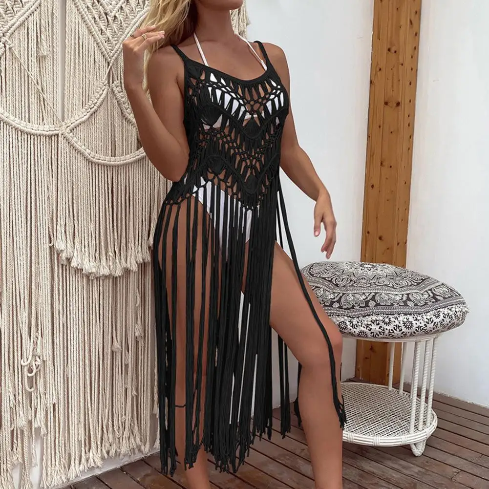 Fabulous Beach Dress Cover Up Sleeveless Quick Dry Slim Fit Summer Bikini Cover Up  Solid Color Women Beach Dress Lady Clothing