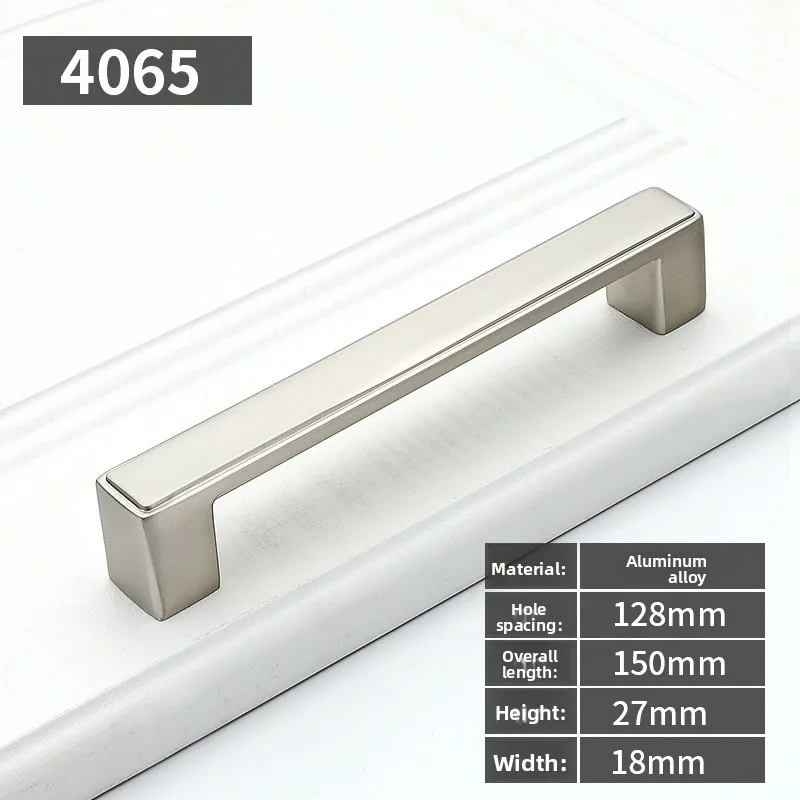 Modern Minimalist Silver Zinc Alloy Cabinet Pull Handle Furniture Knob Kitchen Cupboard Shoe Wardrobe Drawer Hardware