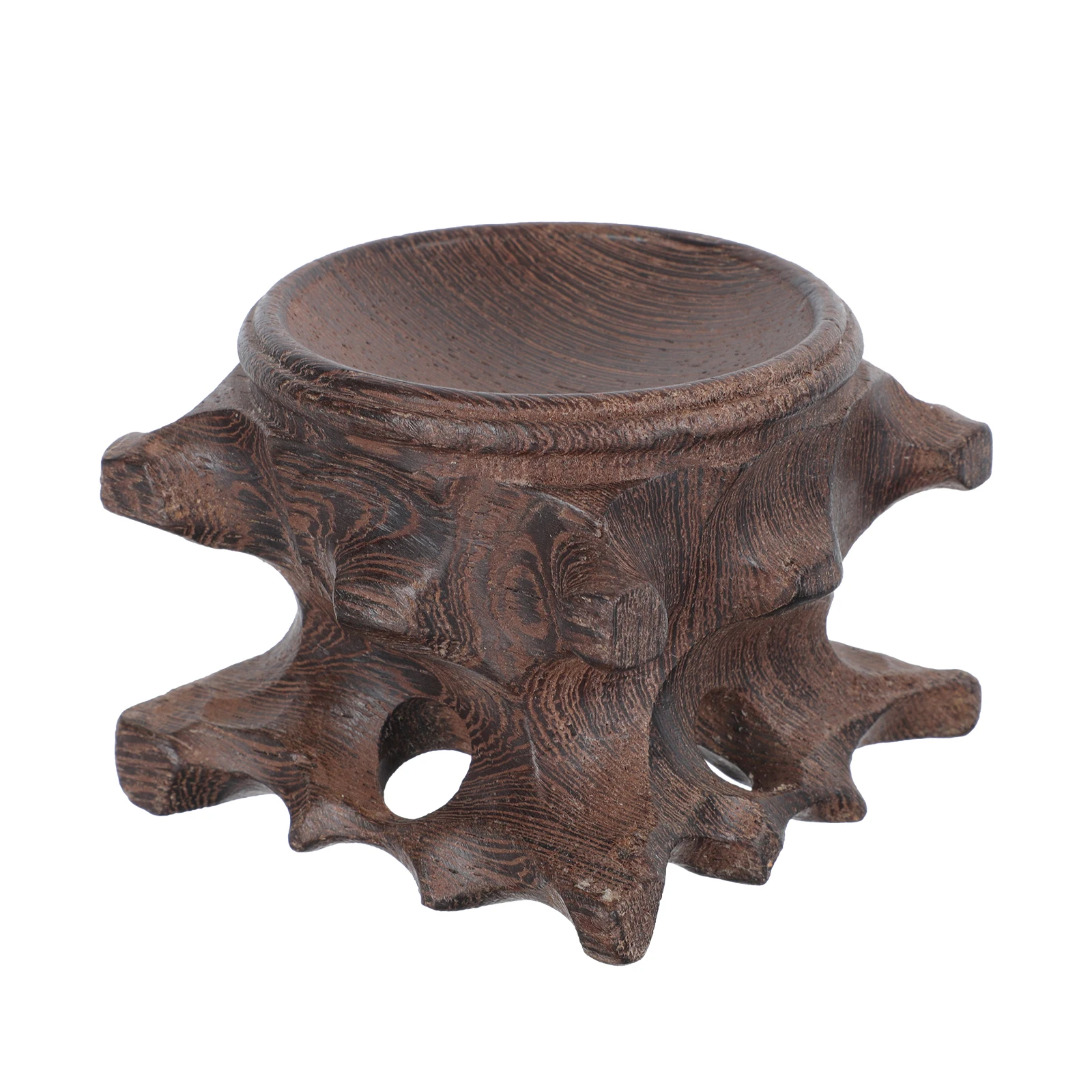 

1pc Wooden Gourd Base Ornament Simple Crystal Ball Display Stand Desktop Decor Vintage Artware Walnut Craft Pedestal