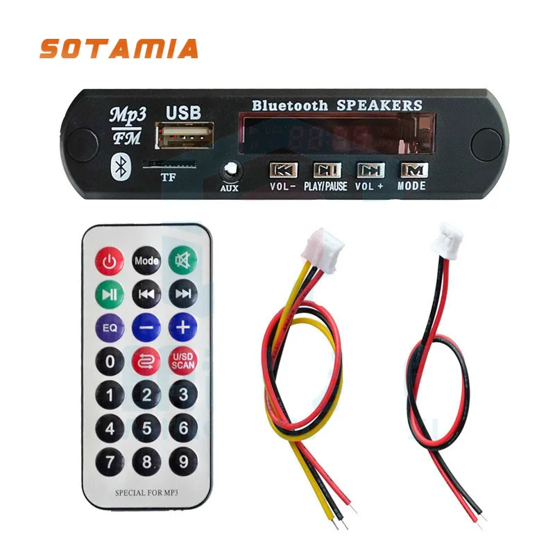 SOTAMIA Bluetooth Audio Decoder Board WAV WMA Lossless Decoding Module MP3 Player Support FM Radio AUX USB DIY Power Amplifier