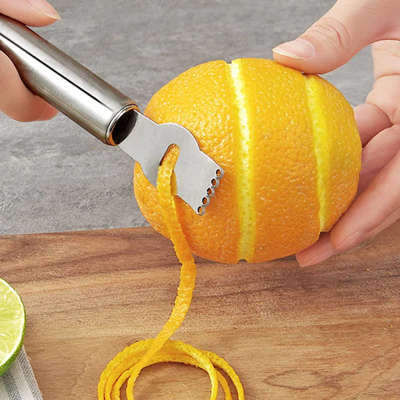 Stainless Steel Lemon Zester Grater Citrus Peeler Lime Orange Peeling Tools Fruit Peeler Kitchen Gadgets Bar Accessories