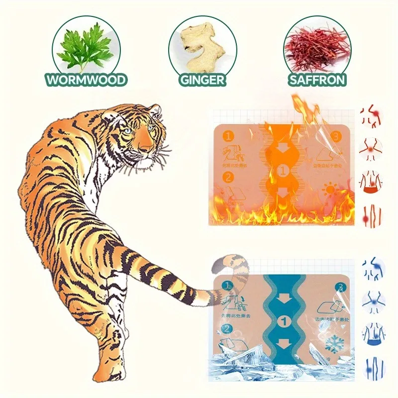 

28 китайских горячих и холодных пластырей Tiger — натуральные, долговечные, помогающие расслабляют мышцы. | Патчи огненного дизайна