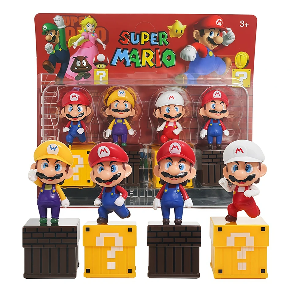 Figura de acción de Super Mario 2026, modelo de muñeco, decoración para tartas, adornos para coche, periféricos de anime, juguete ﻿ Empaque con Bolsa de Regalo