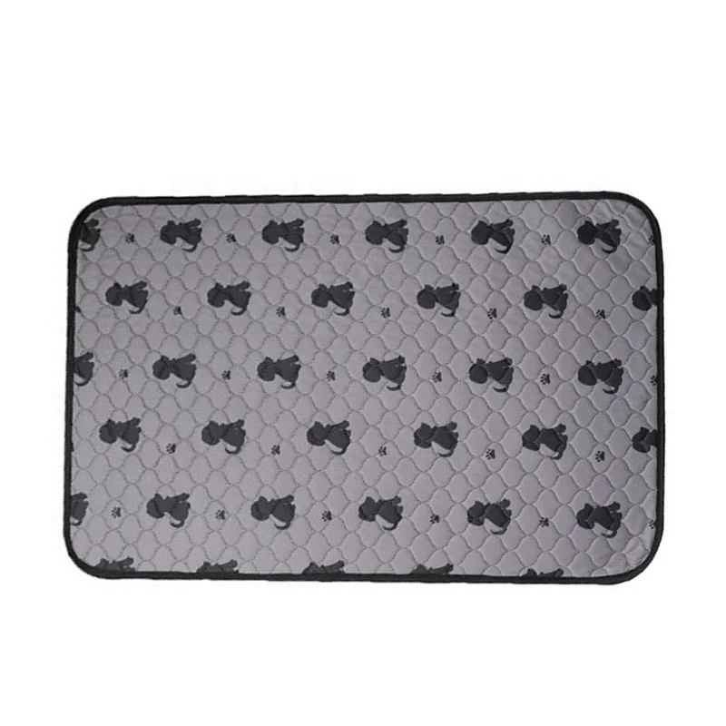 Reusable Pet Urine Pad Washable Easy To Dry Dog Cat Diaper Mat Absorbent Diapers Pads Bone Paw Print For Sofa Bed Dog Floor Mat