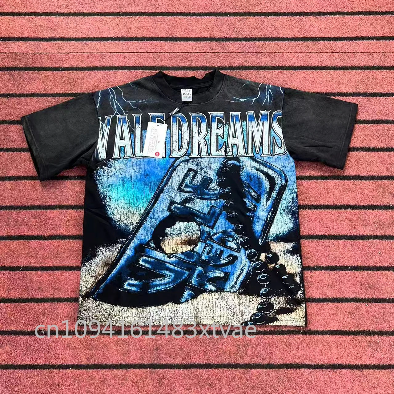 Camisetas de diseño de lujo para hombre, camisetas de manga corta de algodón con estampado de letras Vale, camisetas de marca de diseñador para hombre Valley High Street