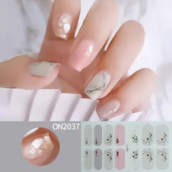 Marbling Nail Charm Stickers Flowers Gradient Color Adhesive Full Cover Nail Polish Film Sticker Wraps DIY Manicure Arts Decals