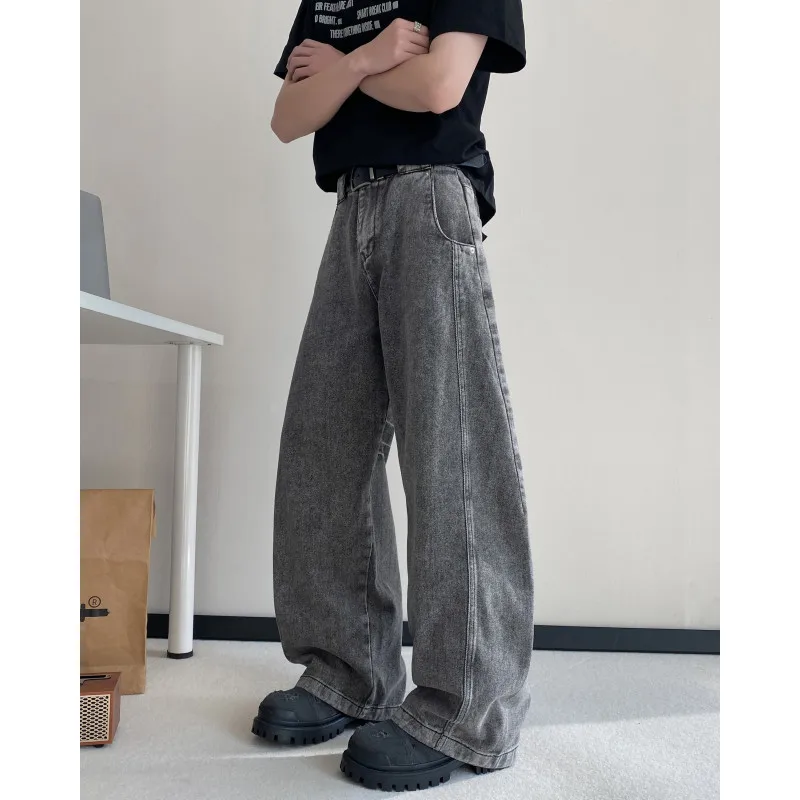 

High quality autumn new American retro washed loose jeans