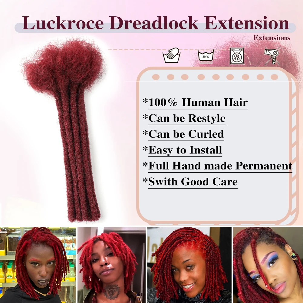 99J  Dreadlocks Brazilian Virgin Human Hair 10 Strands Crochet Braid Hair Loc Extensions 0.4cm Kinky Braiding Micro