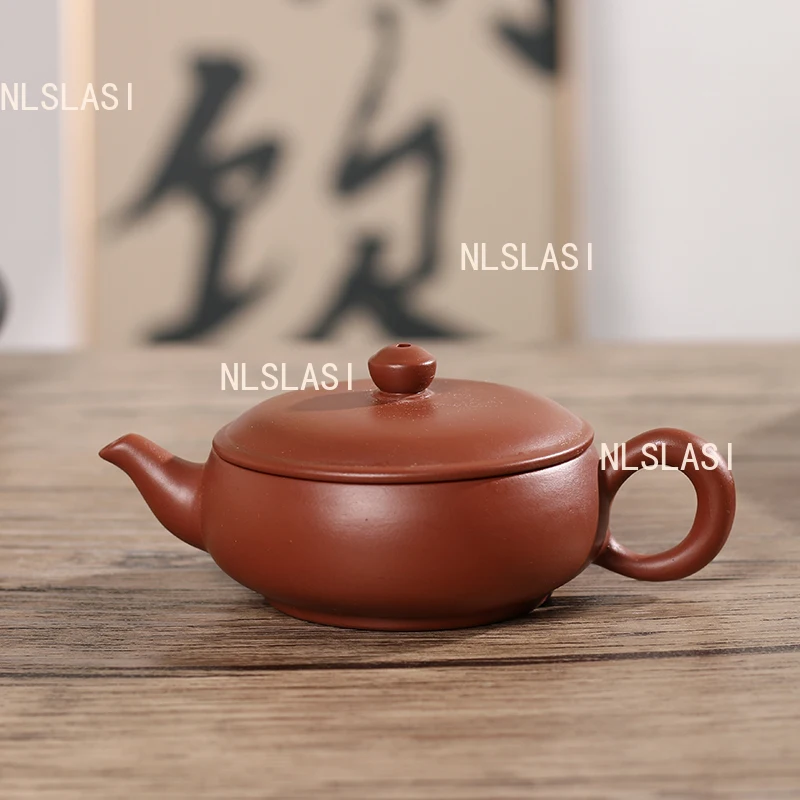 Chaozhou Vermilion Clay Tile Teapot Household Chinese Small Capacity Teapot Wide Mouthed Kung Fu Teaset Tea Ceremony Accessories