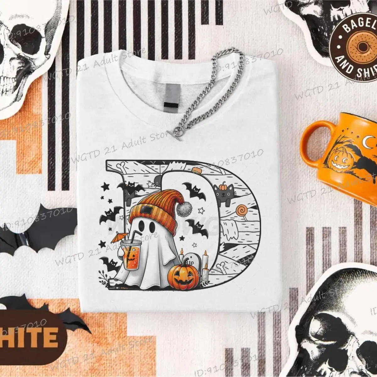 مضحك بو هالوين الأبجدية النساء بلايز الصيف موضة عادية تيز بلوزات مستديرة العنق تي شيرت شبح رسالة قصيرة الأكمام تي شيرت #5