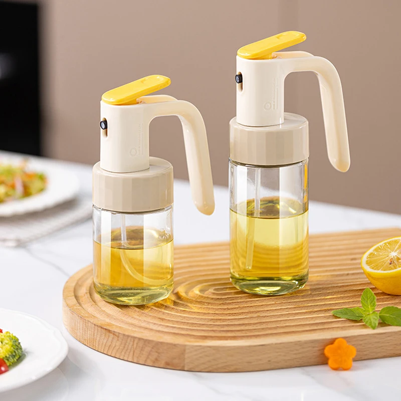 2 In1 Oil Sprayer Glass Bottle For Cooking Anti-leakage Olive Oil Storage Bottle For BBQ Air Fryer Salad Steak Kitchen Supplies