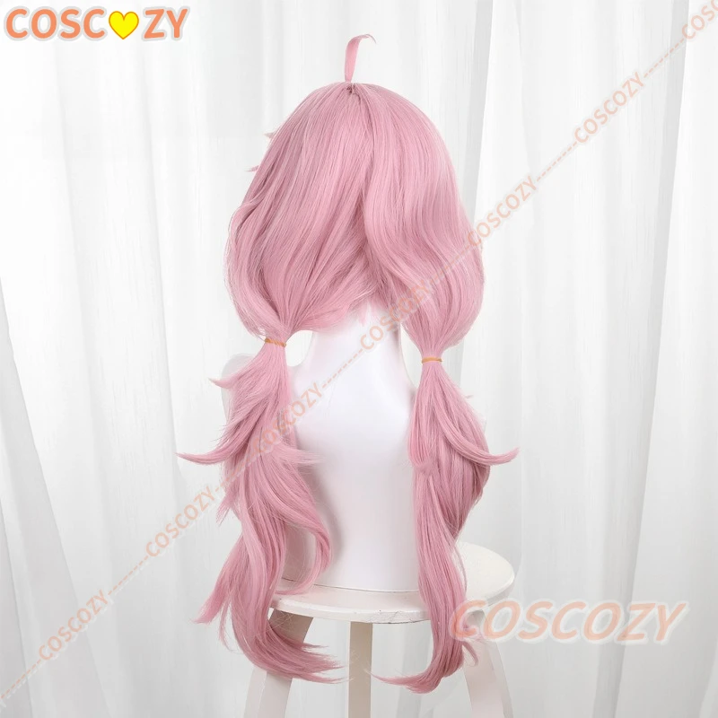 วิกผมคอสเพลย์เกมวูเธอร์ริ่งเวฟส์ แอนคอร์ สีชมพูผสมสีขาว วิกผมคอสเพลย์สำหรับผู้หญิง วิกผมทนความร้อน ทำจากผมสังเคราะห์