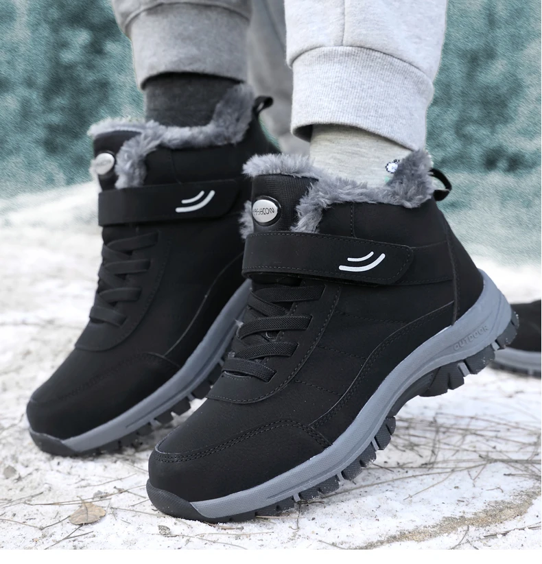 Unisex Winter Outdoor Berg-Baumwollschuhe Rutschfeste Warme Fleece-Gefütterte Wanderstiefel Wasserdichte Kältebeständige Schneestiefel 35-46 – Detail 28
