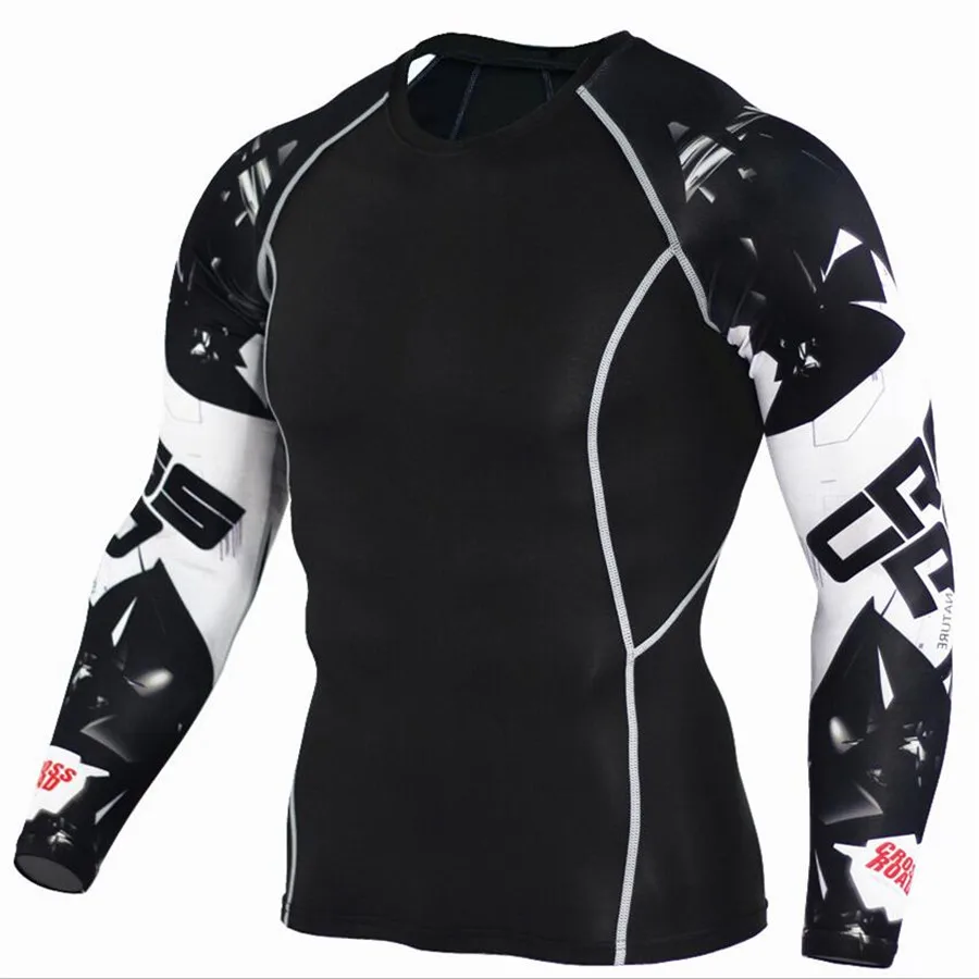 Men's T-Shirt Sports Top Gym Running T-Shirt Compression Shirt Quick Dry Sportswear rashgarda MMA Long sleeves Tops & Tees