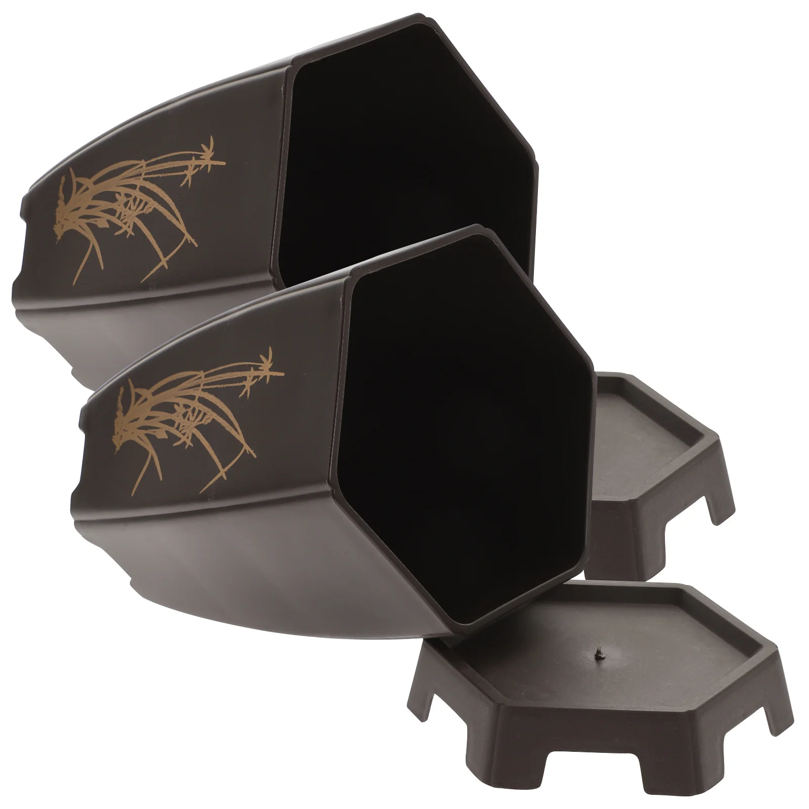 

2Pcs Plastic Orchid Planting Pots Simple Style Indoor Plant Pots Drainage for Household Plants Spring Outdoor Decor