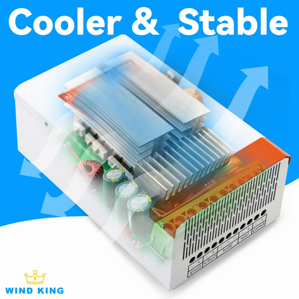 Imagem -03 - Windking-controlador de Carga Híbrido Duplo Mppt Sistema Híbrido Solar e Eólico Automático para Uso Doméstico Melhor Eficiência 12v 24v 48v 6000w