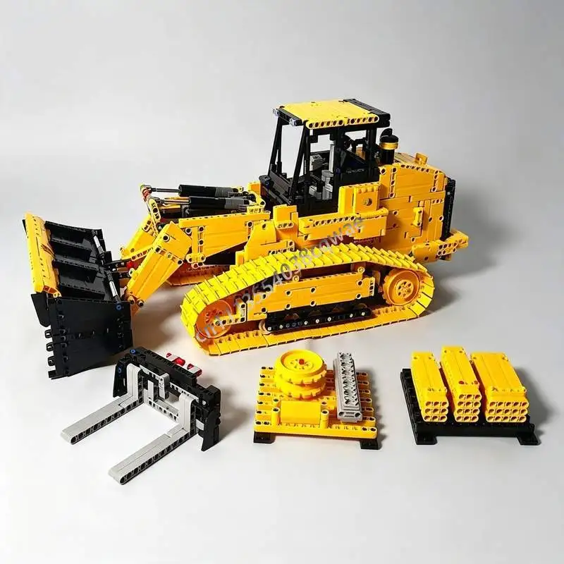 3068PCS Engineering Track Loader Bulldozer Model Custom Puzzle Build Blocks Technical DIY Creative Assembly Educational Toy Gift
