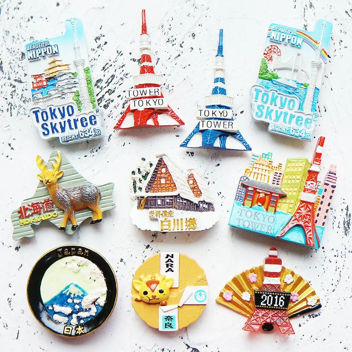 Hot Sale Japan Tokyo Nara Hokkaido 3D Creative Travel Commemorative Fridge Magnet Whiteboard Sticker