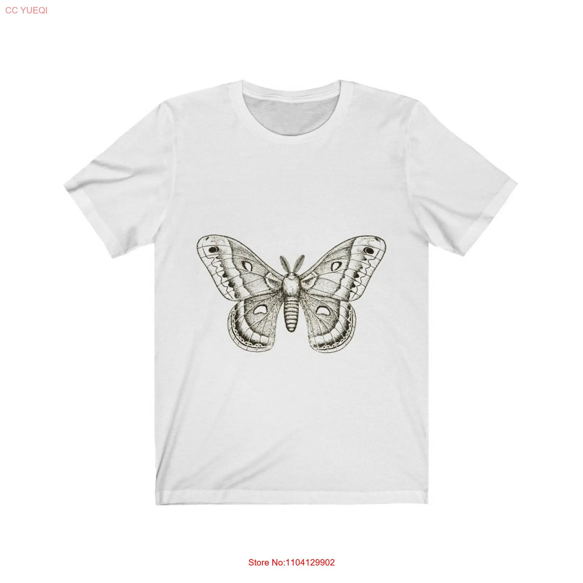 Vintage Moth Illustration T Shirt long or short sleeves