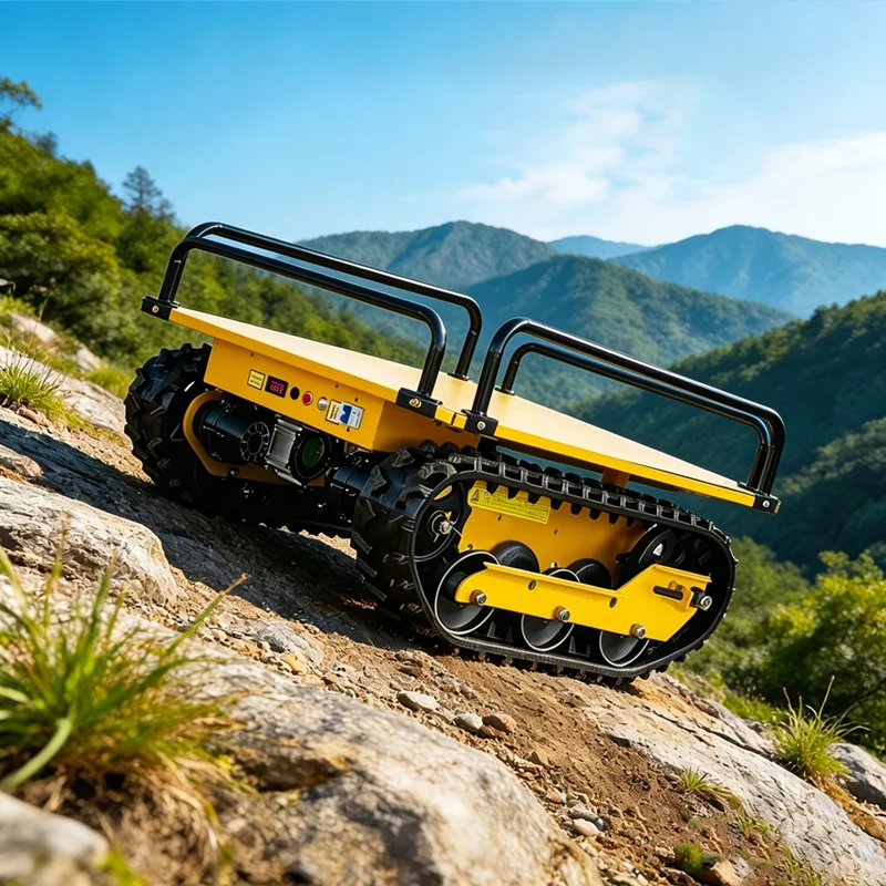 High Efficiency 500kg Mini Crawler Cargo Truck Hydraulic Self-Loading Tracked Handler for Hilly Farmland & Fruit Picking