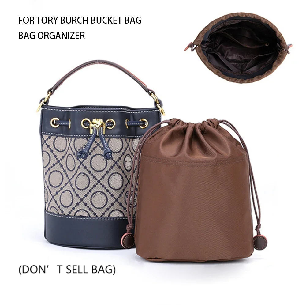 Nylon Organizer Insert para Tory Burch, Bucket Bag, Durable Inner Liner, saco de armazenamento, Handmade Drawstring Bags, Bag Acessórios